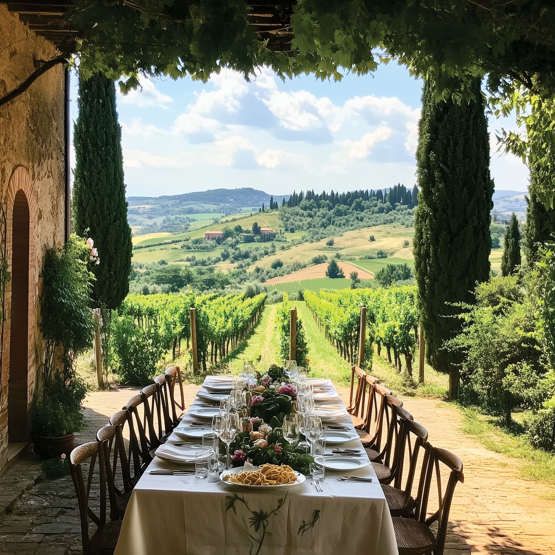 Long Lunch in the Tuscan Hills, Tamara Bacchia